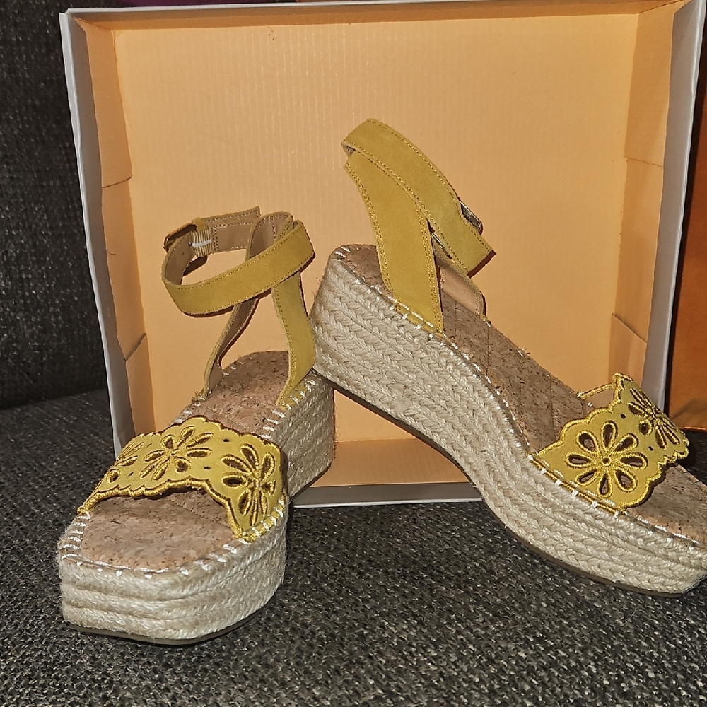 Crown Vintage Mustard Espadrille Wedges